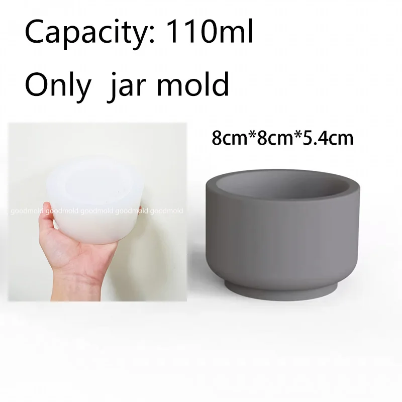 Small Candle Jar Silicone Mold Round Cement Candle Vessel with Lid Mould Handmade Concrete Coffee Bean Storage Jar Molds