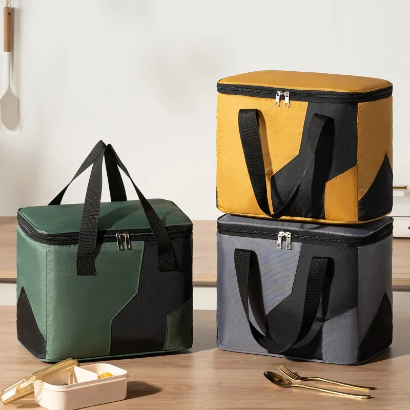 Thick aluminum foil long-lasting insulation handbag, large capacity lunch box bag, outdoor picnic portable lunch box bag