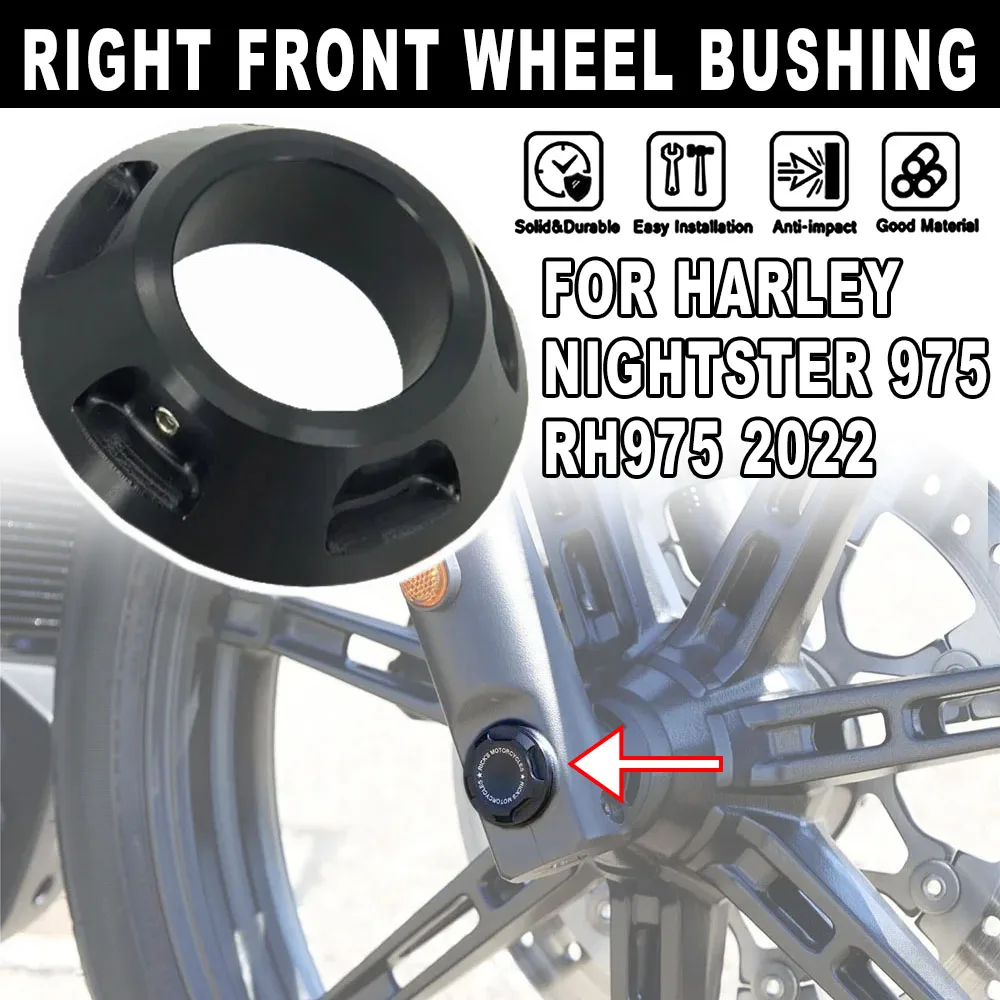 

Motorcycle Accessories Wheel Bushing Front Right Front Axle Cover Black NEW For Harley Nightster 975 RH975 2022 2023