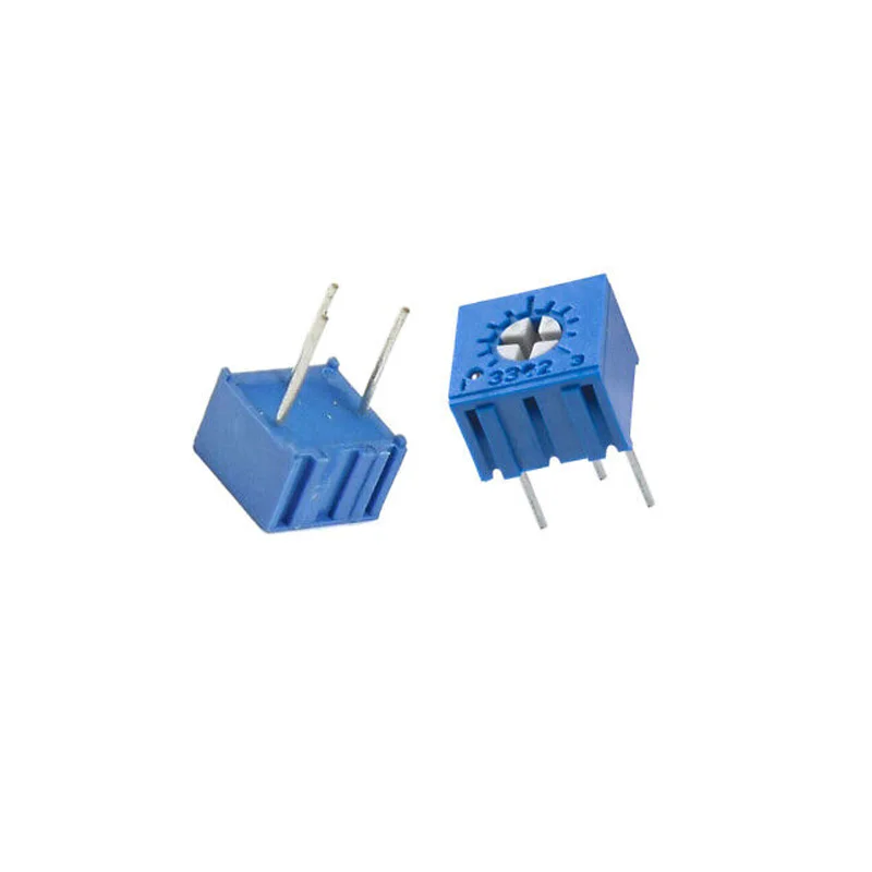50PCS 3362P Trimmer Potentiometer Variable Resistor Adjustable 100R 1K 2K 5K 10K 20K 50K 100K 1MΩ Multi-Turn Trim Pot 3362 Seri