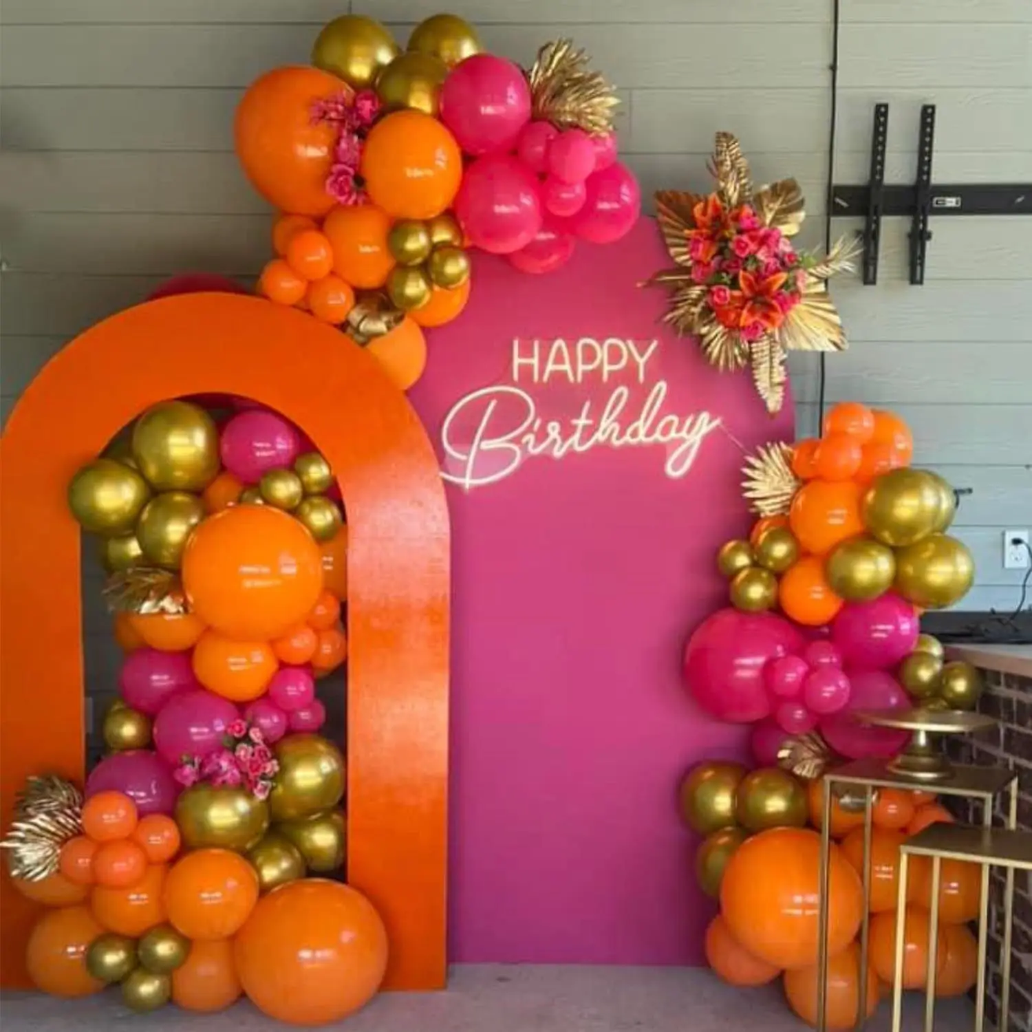 

Новый розовый оранжевый гавайский комплект латексных гирлянд, воздушный шар для украшения фона свадебной вечеринки