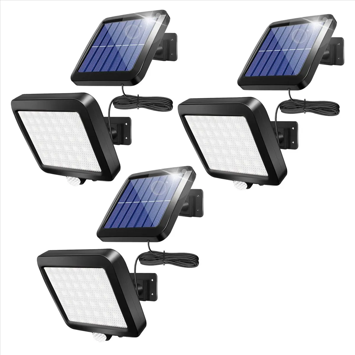 *A14E 3X Solar Power Wall Light Outdoor Motion Sensor Light 56 LED Security Night Light for Garden Garage Driveway Porch Fence