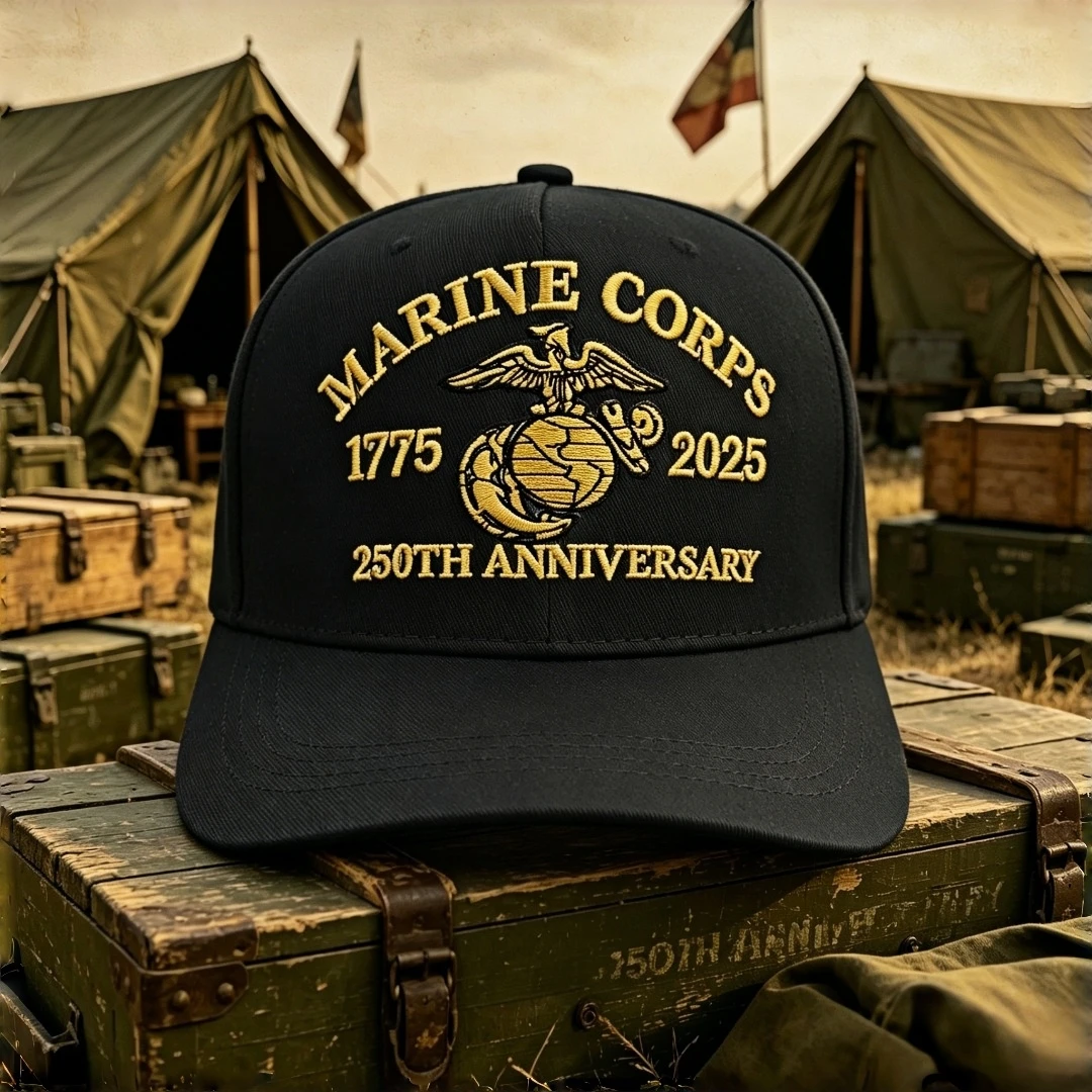 US Marine Corps 250th Anniversary 1775-2025 Embroidered Baseball Cap American Flag Adjustable Tactical Hat
