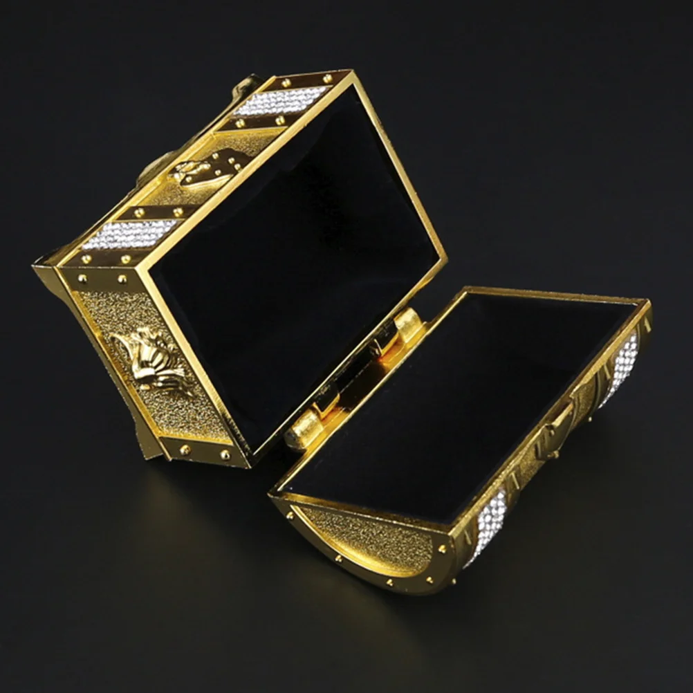 Delicate Metal Jewelry Storage Case Small Chest Box with Exquisite Details for Organizing Accessories and Home Decoration