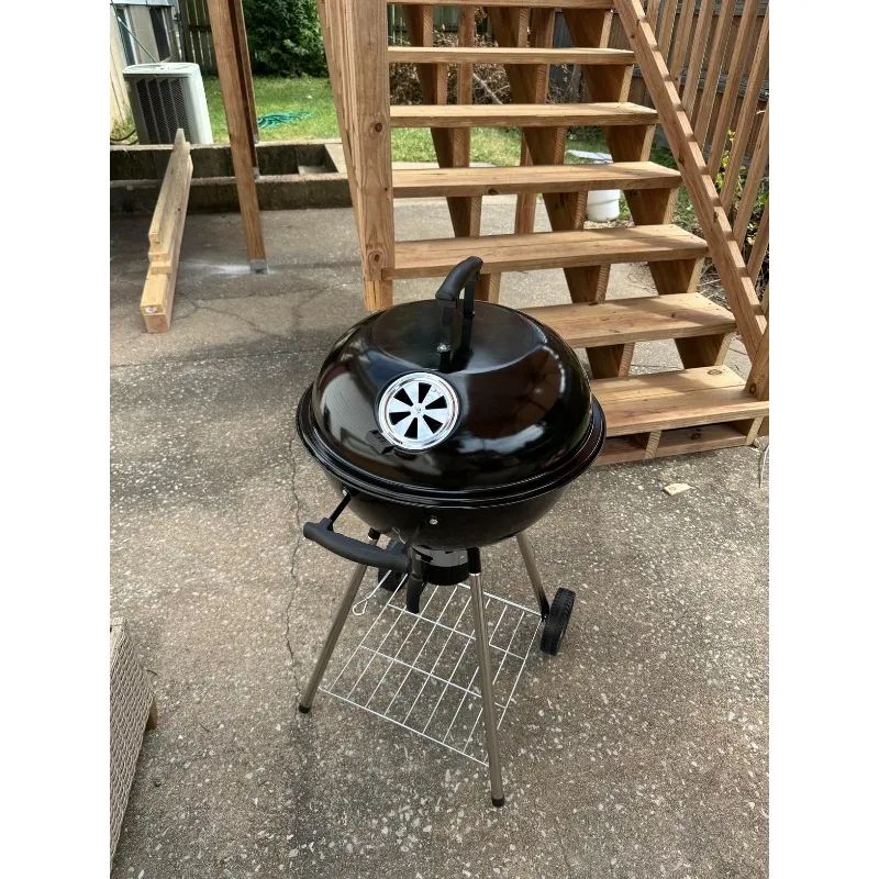 22-Inch Original Camping Garden Grill Outdoor Premium Charcoal Grill with Wheels