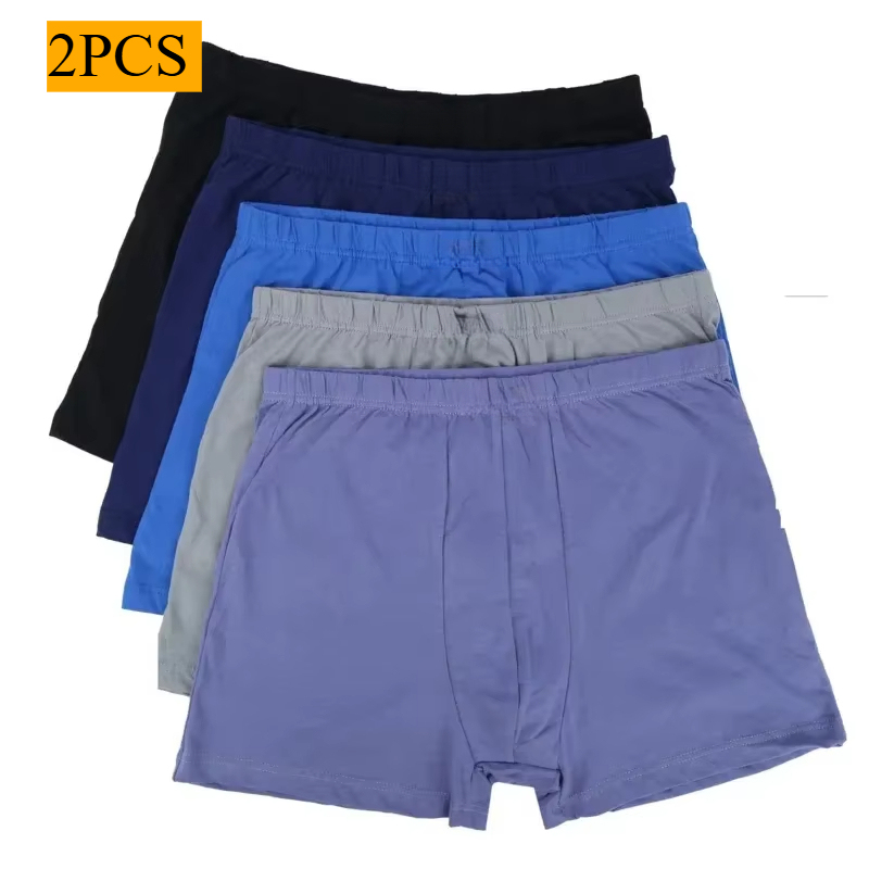  2 Pack 100% Cotton Men's Boxer Shorts 8XL 10XL Plus Size Breathable Underwear Soft Elastic Waistband  Big Tall Underpants 
