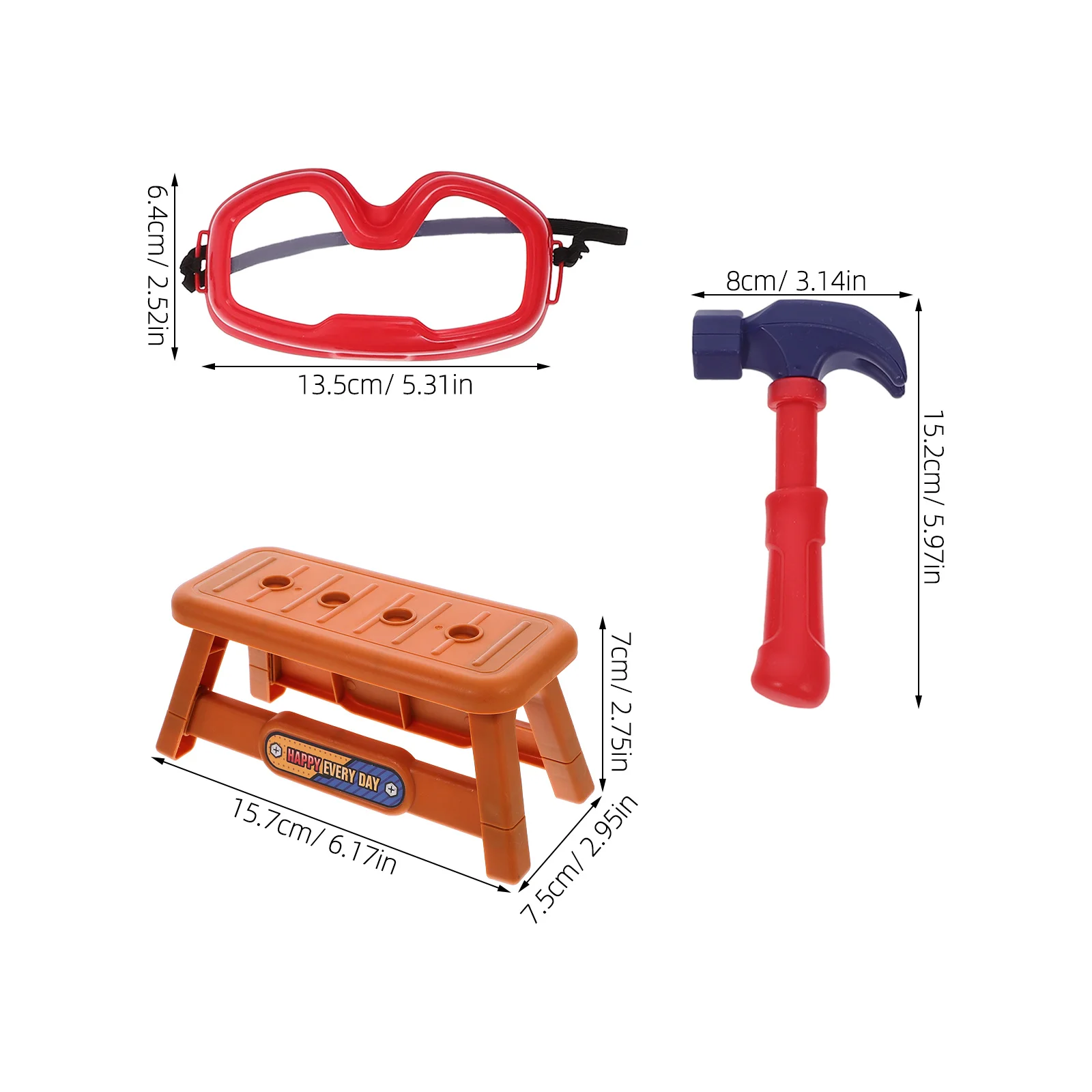 1-delige reparatiegereedschapset voor kinderen Plastic peuter leren voor hand-oogcoördinatie Fantasiespel Educatief cadeau Simulatie Reparatie