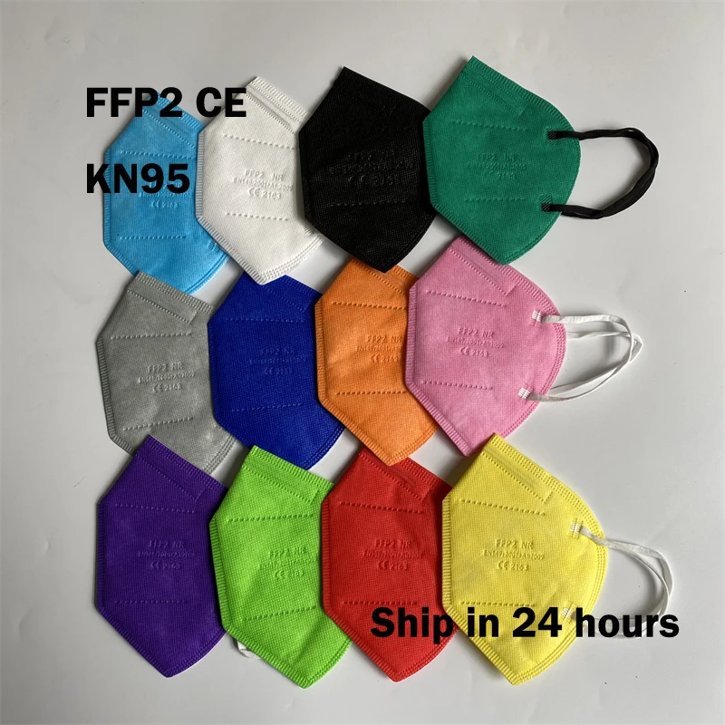 

10-200pcs Colorful Kn95 Masks Certified ffp2 Masks Approved Kn95 Colores ffp2mask Kn95 Respirator Mascherine Mask Adult Masque