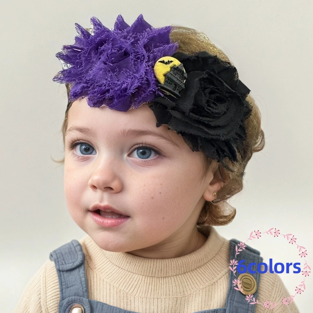 

Halloween Baby Headband Cute Funny Shabby Flower Newborn Headbands Children's Hairband Halloween Festival Baby Hair Accessory