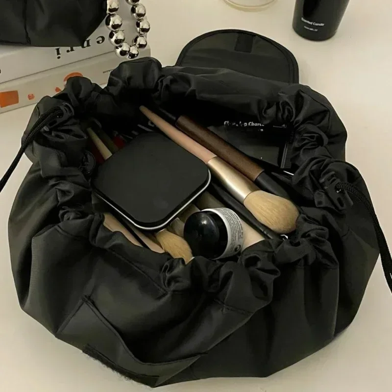 

Portable Makeup Bag for Daily Use Fashion Women Large Capacity Travel Toiletry Bags Ladies Drawstring Cosmetic Storage Pouch