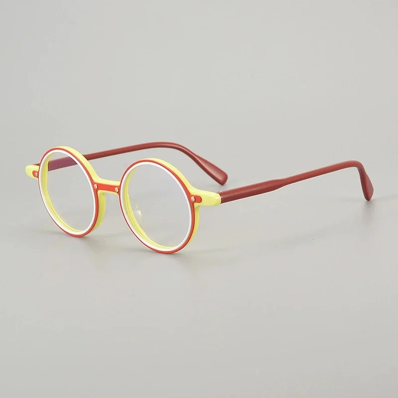 Belight مصمم بصري ملون خلات خمر شكل دائري اليدوية خلات الرجعية النظارات إطار وصفة طبية عدسة 222GP