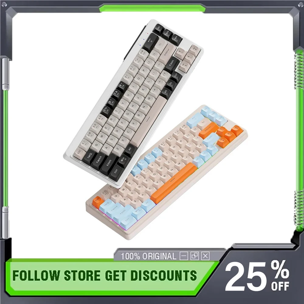 

FreeWolf M68 Wireless Bluetooth Mechanical Keyboard Three-mode Mute Ergonomic Design RGB Long Life Customized E-sports keyboard