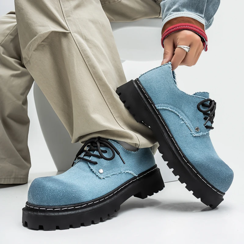 

Men's Derby Shoes, 2025 Summer Breathable British Style Thick-soled Elevated Casual Workwear Shoes