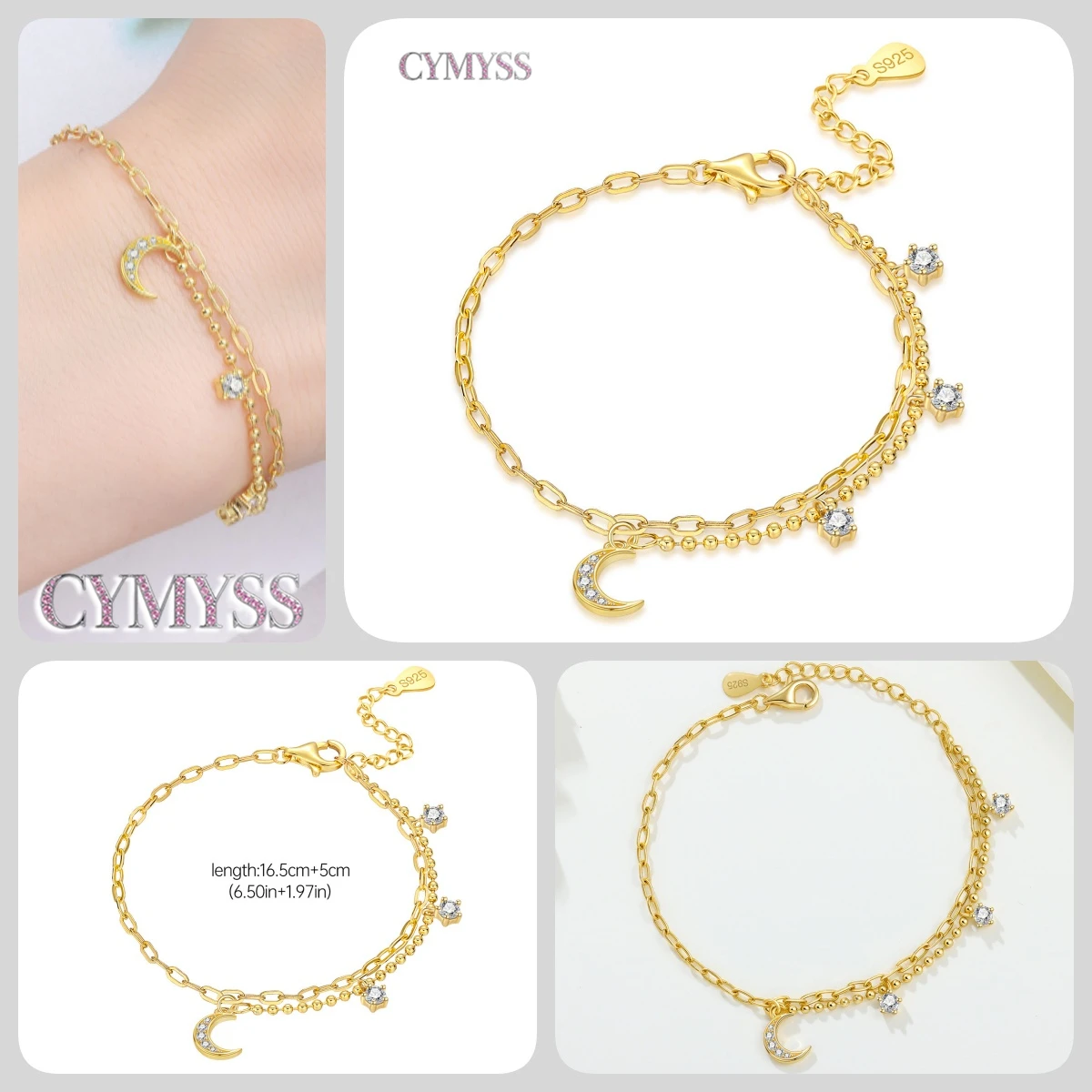 Zierliches Tennisarmband aus 925er Sterlingsilber mit Schmetterlingsanhänger und eingelegtem Zirkonia, edler Schmuck für Frauen, Hochzeits- und Geburtstagsgeschenk – Detail 38