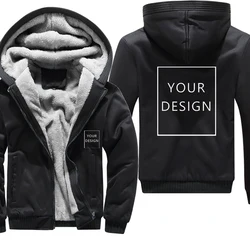 Your OWN Design Windbreak Coat Men Logo/Picture Custom DIY Print Warm Hoodie Thick Causal Winter Jacket Hoody Men Clothes