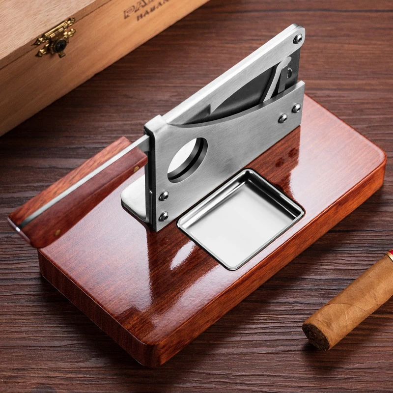 

Desktop Guillotine Cigar Cutter with Solid Wood Base