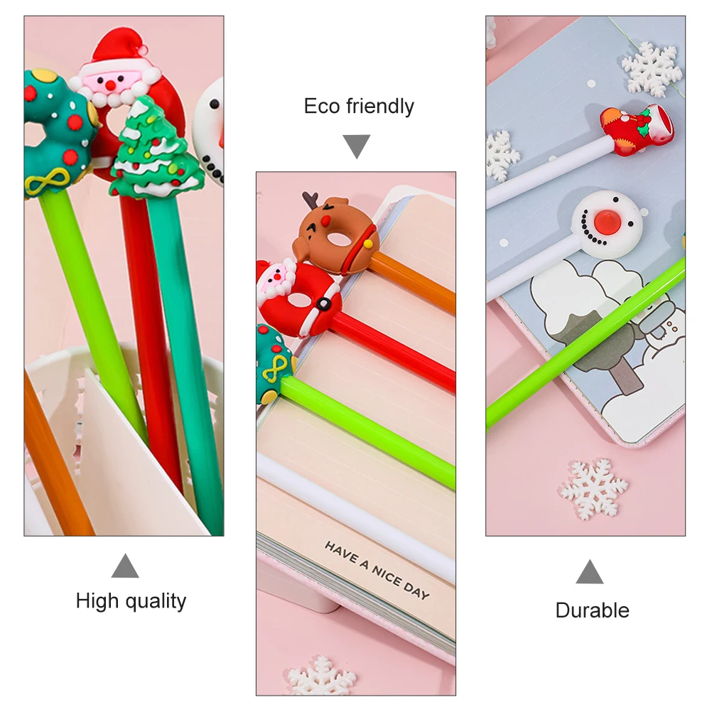 

6 Pcs Christmas Santa Claus Pen Stationery Cute Cartoon Elder Novelty Xmas Writing Pens