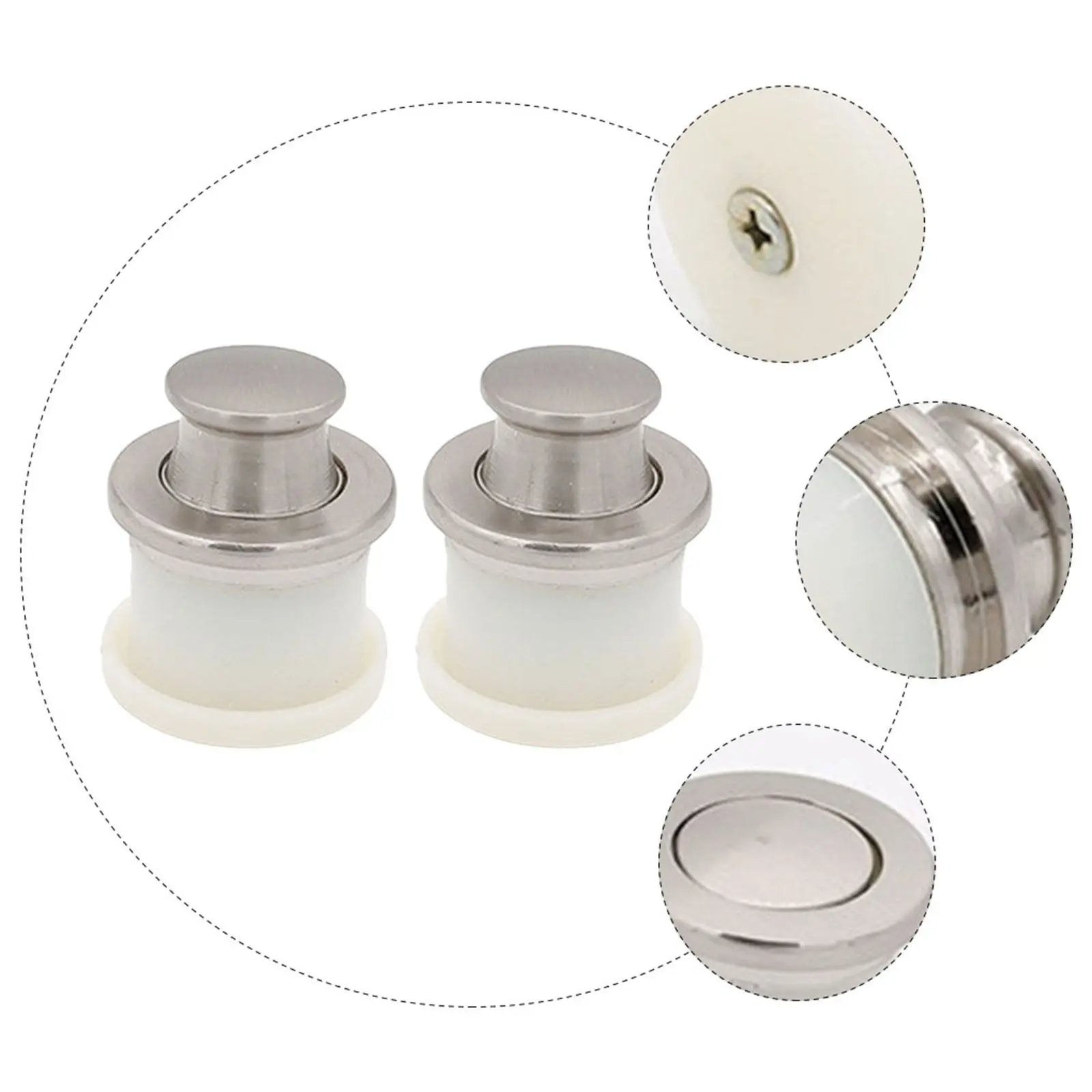 3Pcs Retractable Spring Round Cabinet Handles Embedded Drawer Knobs Hidden Vanity Closet Door Pulls Furniture Hardware Light
