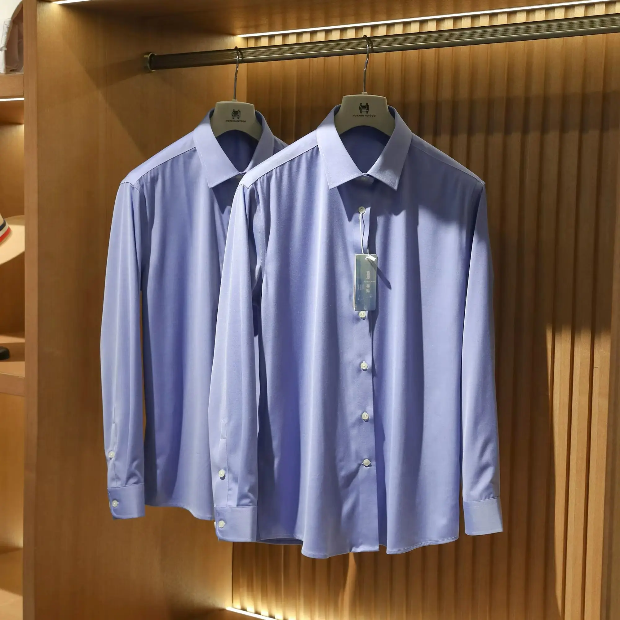 

2025 Early Spring New Men's Business Casual Simple Liquid Ammonia Cotton Long Sleeve Shirt Dress Professional Shirt 9769