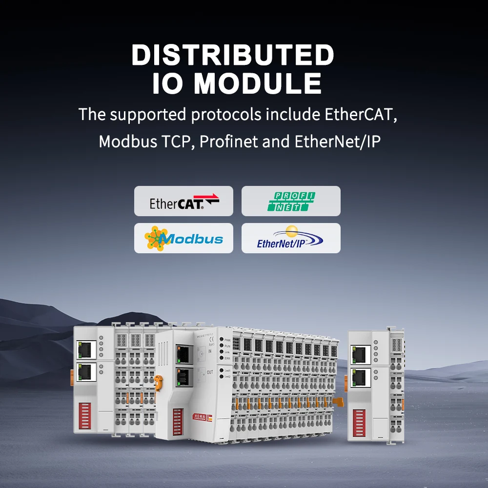 2025  Lingchen EtherCAT 4 Wire Pulse 2 Channel Encoder Input 5V 32 Bit Remote IO Distributed I/O Module | LC5002