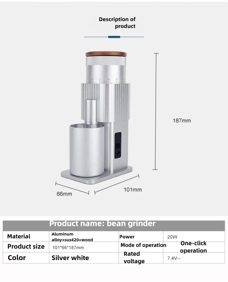 مطحنة القهوة المحمولة - مطحنة كهربائية صغيرة، مطحنة حبوب القهوة، مطاحن القهوة للاستخدام المنزلي، هدية السفر لجميع القديسين