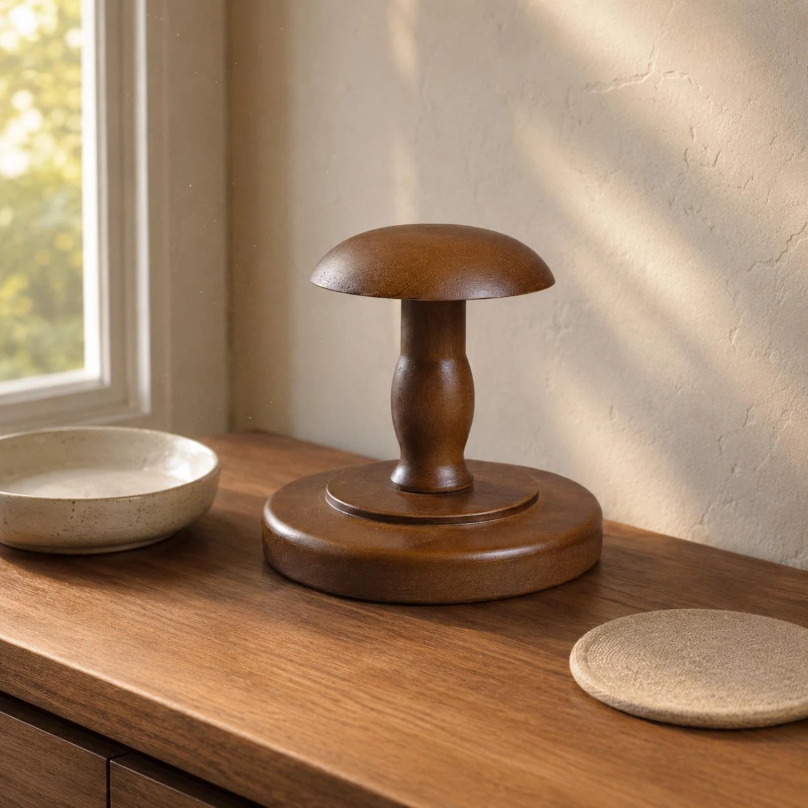 Wooden Hat Stand Solid Wood Hat Display Stand Storage Furniture Stable Base Turnt Post for Home