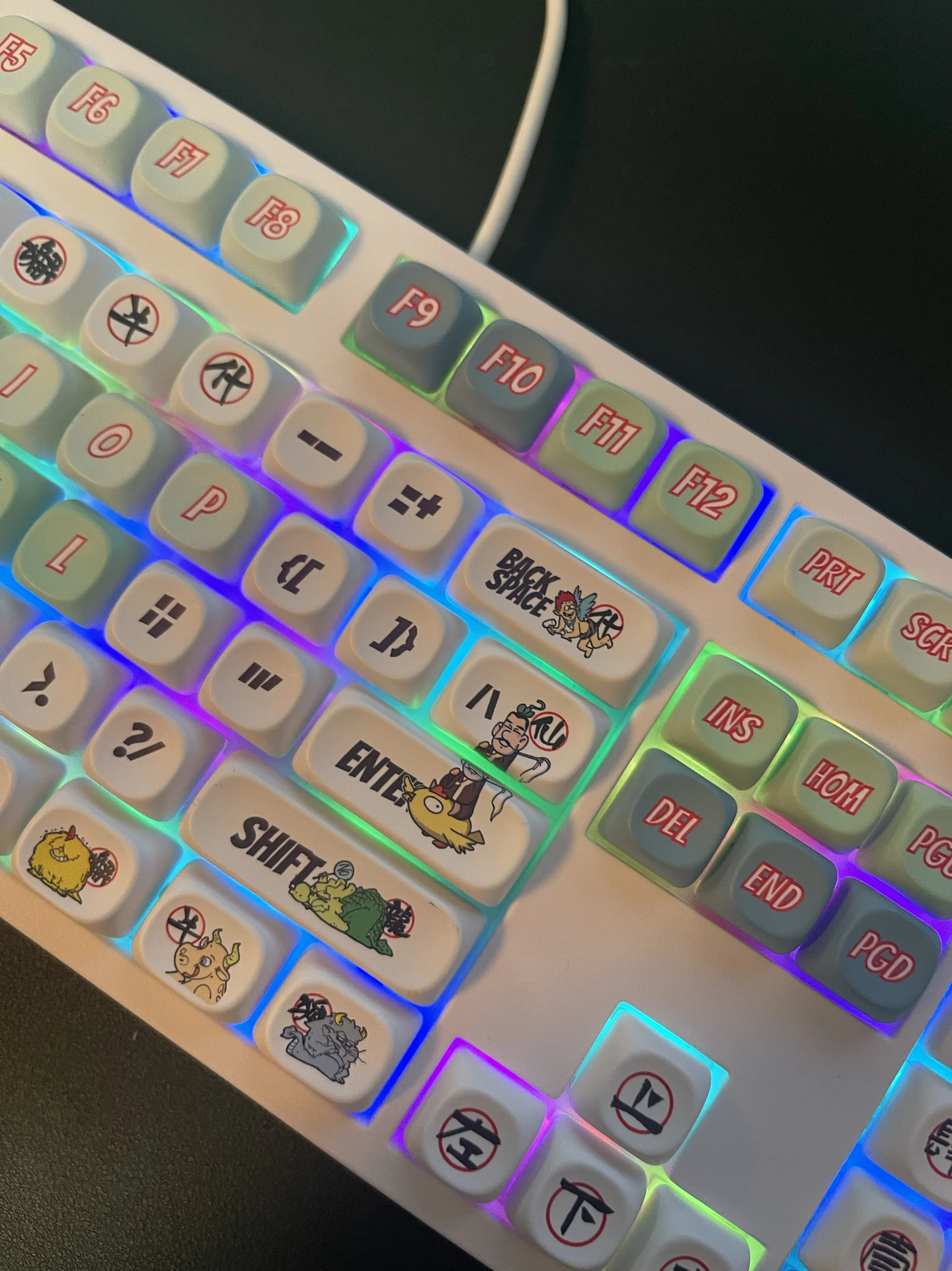 Spine Beast Fairy Keycaps Hot Sublimation Keycaps Love You PBT Small Full Set OQO Highly DIY Keycaps Mechanical Keyboard