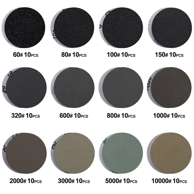 131 Pcs 3 Inch Sanding Discs With 60-10000 Grit Sandpaper, Car Headlight Restoration Kit For Wet Dry Sanding Easy To Use