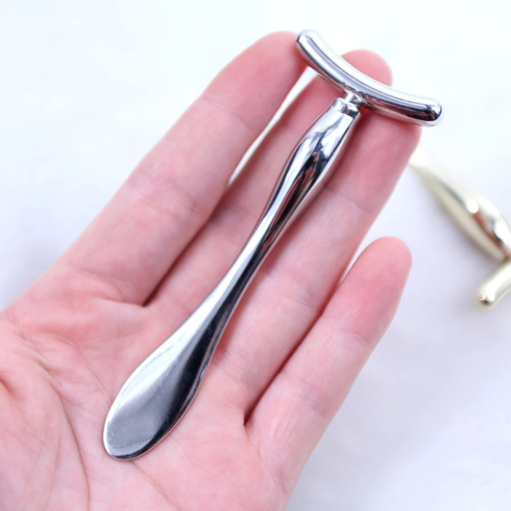 1 Set Double-End Facial Mask Spoon T-Shaped Eye Massage Stick Portable Skin Care Tool Smooth Surface Essence Bar Face Roller