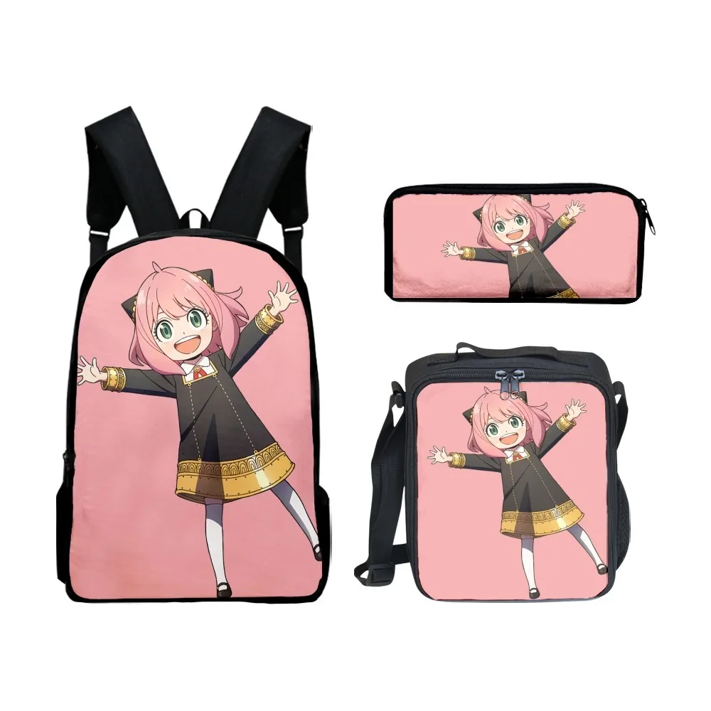 

Trendy Youthful Anime Spy X Family Anya Forger 3D Print 3pcs/Set Travel bags Laptop Daypack Backpack Lunch Bag Pencil Case