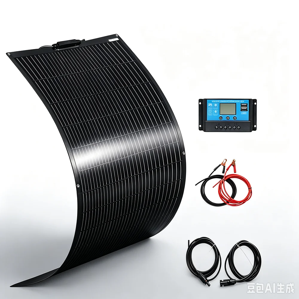 100W/120W/150W Flexible Solar Panel Kit, 12V Off‑Grid Solar Charging System with Controller & Cables for RV, Camper Boat Caravan