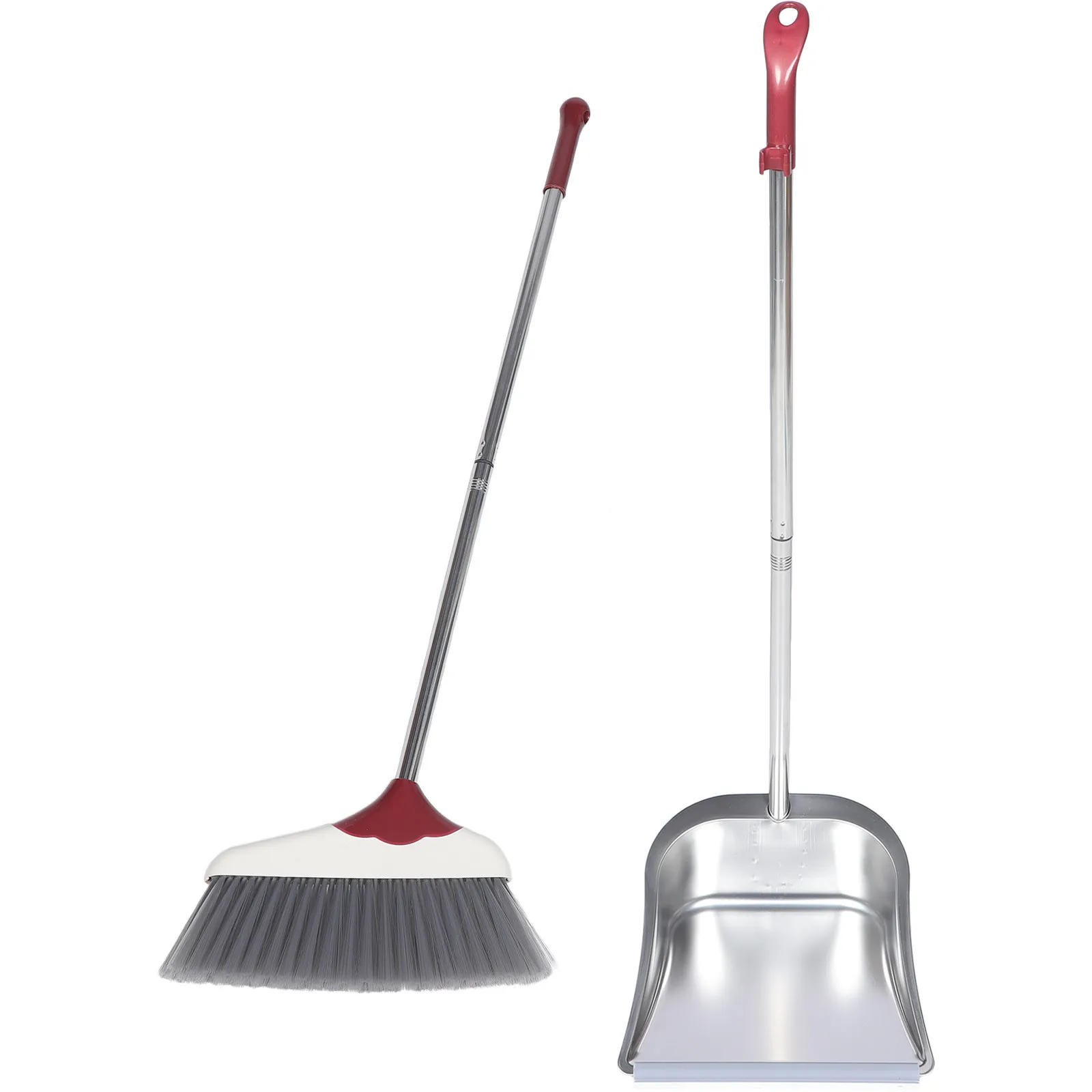 1Set Stainless Steel Broom Dustpan Set Home Cleaning Supplies Long Handle Dustpan Stable Garbage Shovel Household Cleaning Tool
