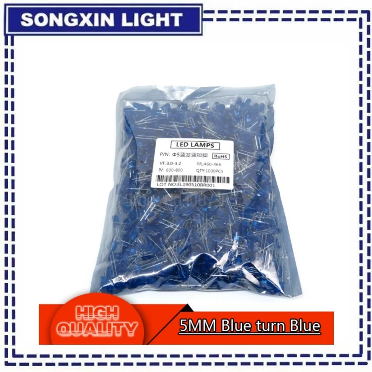 1000pcs blue green red yellow white orange 5mm led light-emitting diodes Diffused LED LAMP Z2