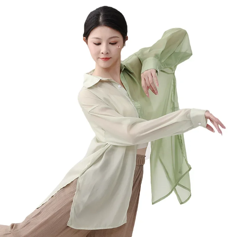 

Double tone loose and sexy modern dance performance attire, art exam dance attire, rear split training attire, modern ballet shi