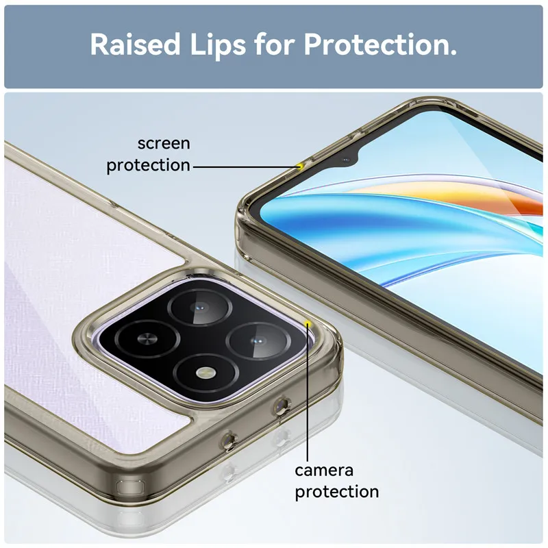For Honor X5b Plus Case Honor X5b X6a X6b Cover TPU Border Acrylic Backplane Bumper Protective Phone Cases Honor X5b Plus Funda