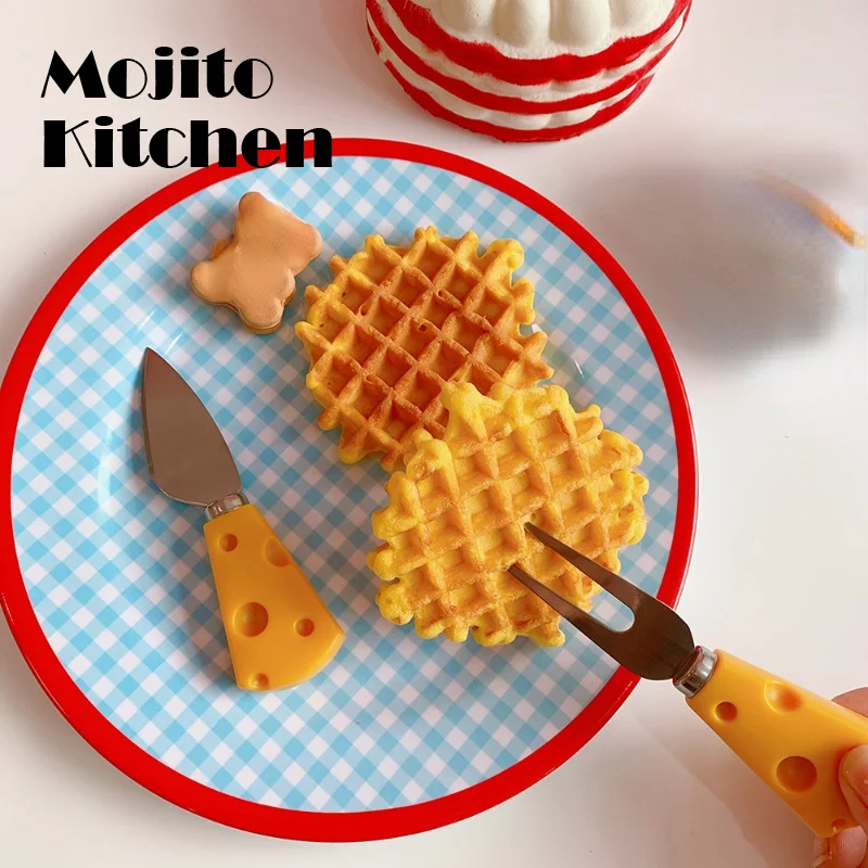 

Children Cartoon Cheese Fruit Knife Fork Baby Spoon Household Cute Tableware Dessert Cutlery Kitchen Accessories Gadget