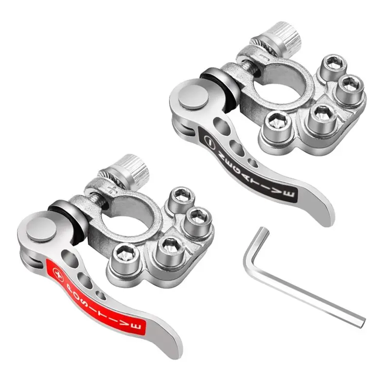 

A02Q-Top Post Car Battery Terminals 1 Pair 12V 24V Wire Cable Clamp Quick Release Terminal Connectors Clip Screw Auto Parts
