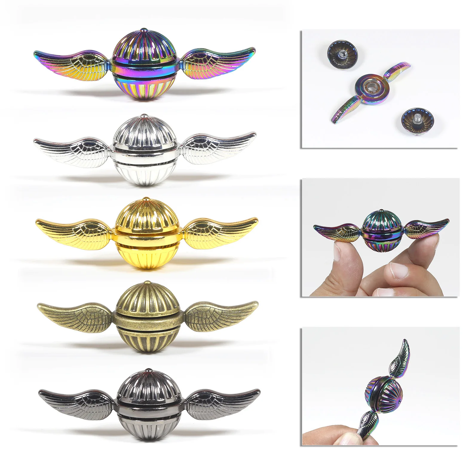 1/5 pcs Angel Wing Fidget Spinner, Rainbow 2nd Generation Fidget Spinner Fidget Slider Stress Relief Anti Stress Fidget Toy