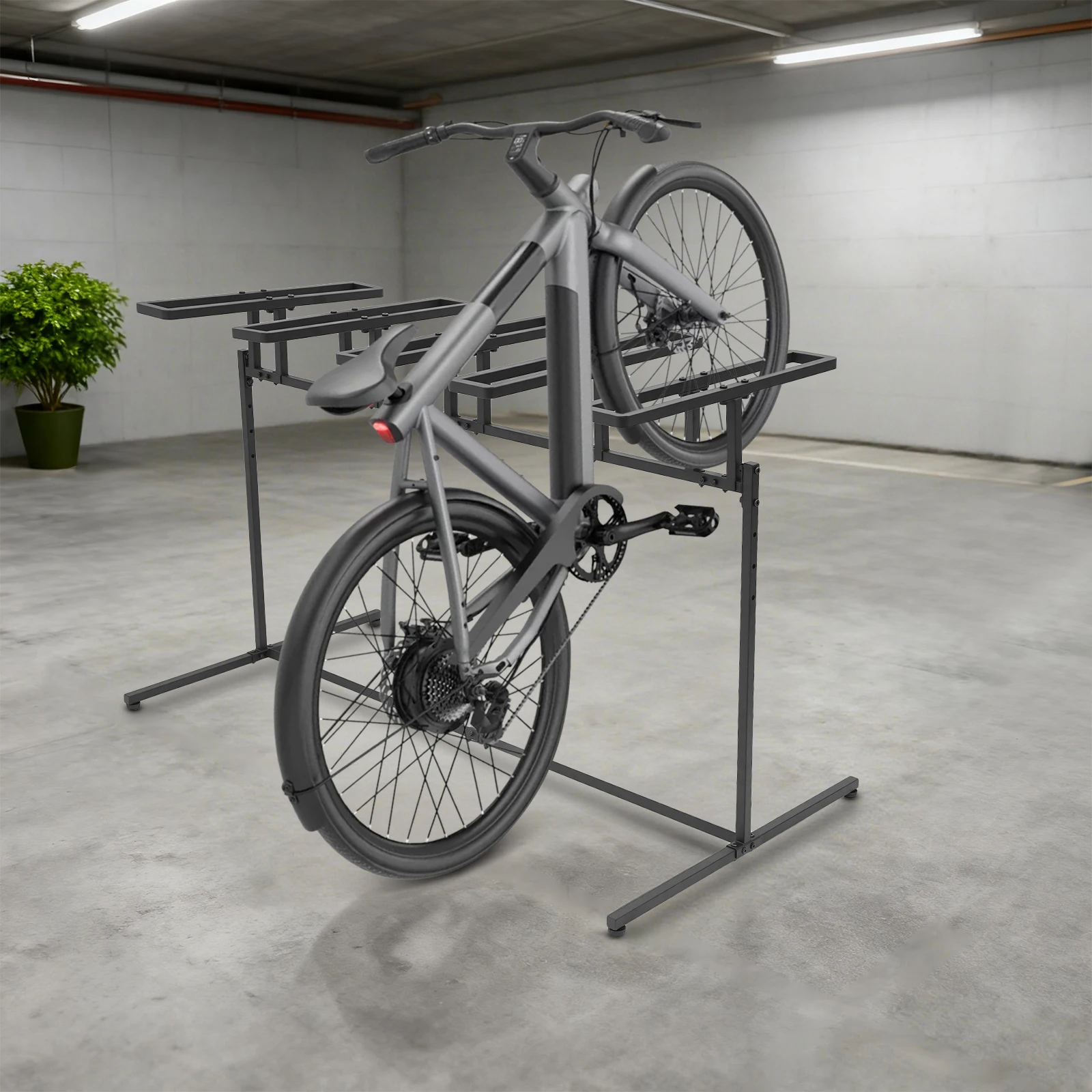 

5-Slot Bike Stand Adjustable Height Bicycle Parking Rack Bicycle Stand Garage for Parking Mountain Road Hybrid Bike