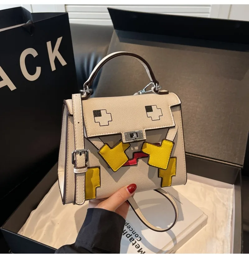 

Роскошная классическая кожаная сумка-мессенджер с модным однотонным дизайном — стильная сумка через плечо для женщин