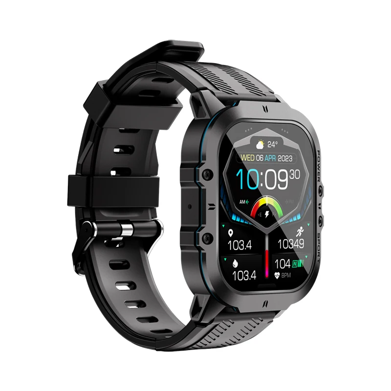 2024 New C26 Smart Watch 1.96-inch AMOLED Screen BT Call Heart Rate and Blood Oxygen Monitor Outdoor Sports Men's Watch