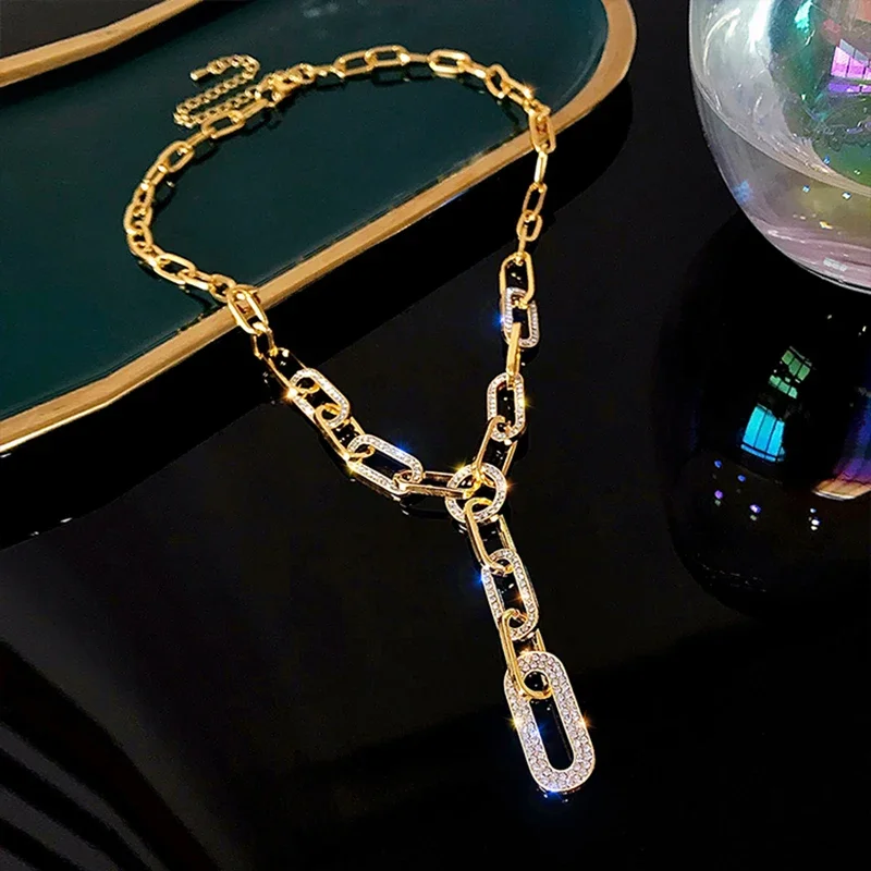 Korean Metal Chain Around The Neck Design Personality Hip-hop Clavicle Chain Fashion Exaggerated Necklace Jewelry