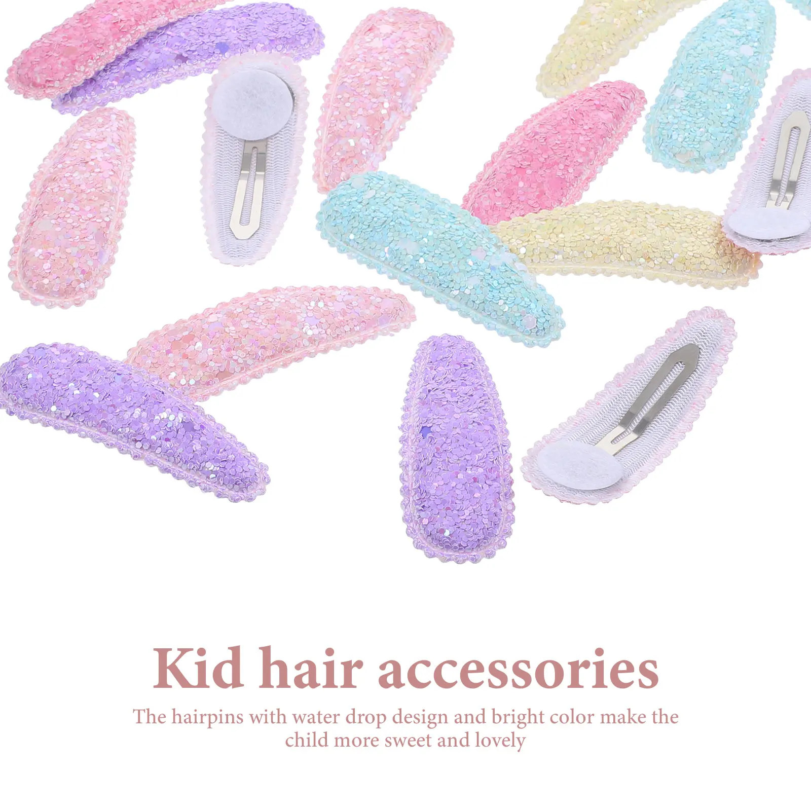 

20 pcs Rainbow Hair Clips Kids Accessories Water Drop Snap Barrettes for Toddler Girls Bright Color Safe Design Christmas Gift
