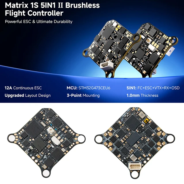 BETAFPV Matrix 1S Brushless 5in1 II AIO Flight Controller 12A ESC for Air65 II/ Air75 II/ Meteor65 Pro/ Meteor75 Pro Quadcopter 2 BETAFPV Matrix 1S Brushless 5in1 II AIO Flight Controller 12A ESC for Air65 II/ Air75 II/ Meteor65 Pro/ Meteor75 Pro Quadcopter 2