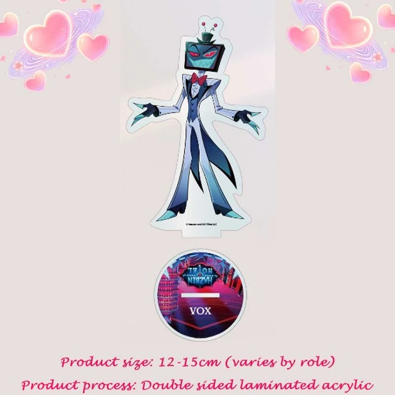 Vox Balck Balloon Market Ver. Suporte de Acrílico para Recriação de Figuras: Placa de Acrílico Colecionável do Alastor e Sir Pentious - Brinquedos e Ornamentos
