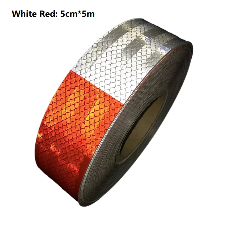 5CM*45M Self-Adhesive PET Super Reflective Warning Safety Tape Truck Road Traffic Construction Site Floor Wall Warning Strip