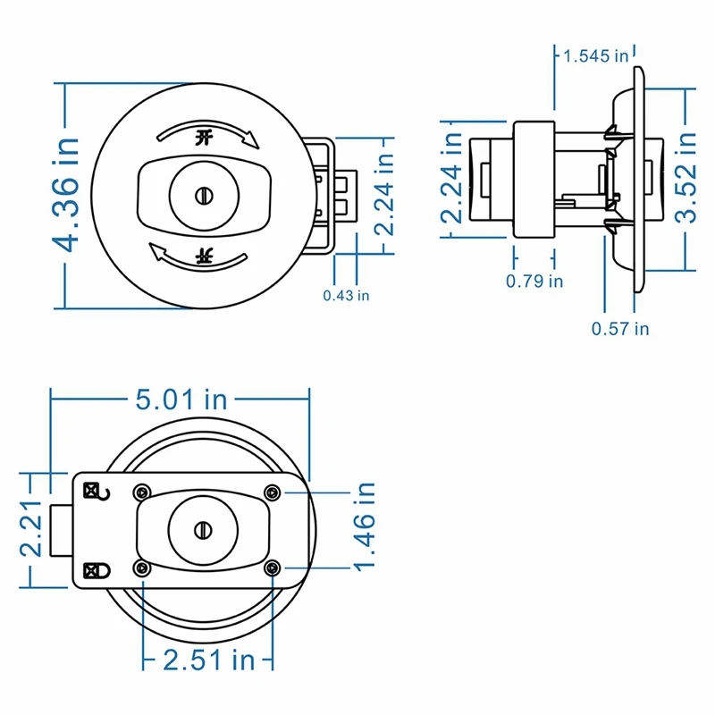 RV Door Lock Bathroom Door Lock With Key Door Thickness 24Mm-45Mm Suitable For Yachts Boats Caravans Campers RV