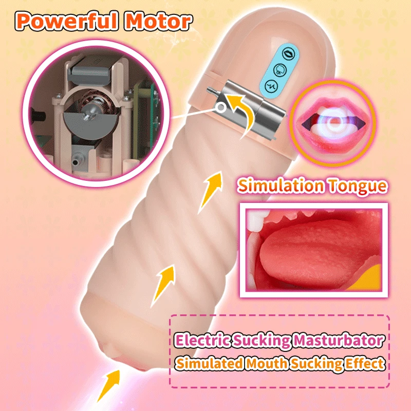 YUU Automatic Blowjob Sucking Machine Male Masturbators Electric Masturbation Cup Real Oral Vagina Adult Sex Toys for Men 18+