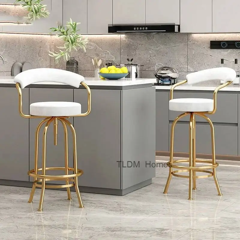 Mid-century Garden Kitchen Stool Adjustable Cheap Counter Stools High Bar Plastic Transparent Chaise Design Chair Swivel Height