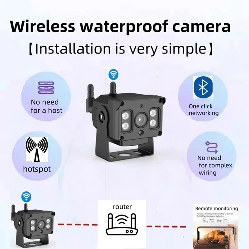 WiFi Wireless Security Camera Outdoor Waterproof Full Metal Housing IP CCTV Monitoring Remote Video Surveillance-A12I